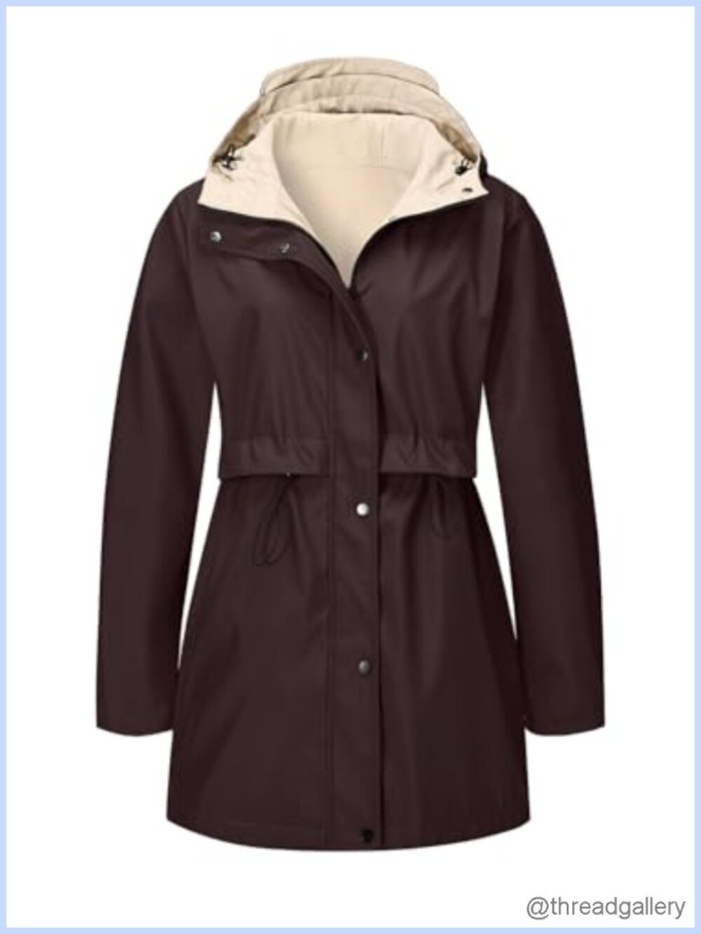 Women's Reversible Trench Coat Lightweight Cropped Hooded Zip Jacket